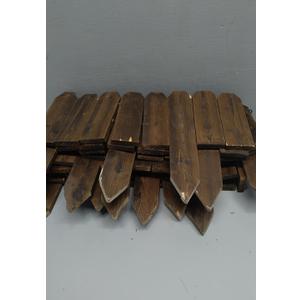 Wood Garden Edging for Landscaping – Flat Panel Fence Border for Flower Beds, Decorative Wooden Stakes for Lawn & Pathway, Durable Natural Wood Design for Outdoor Use