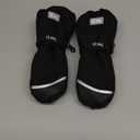 MCTi Kids Mittens Waterproof Winter Ski Warm Sherpa Lined Long Cuff with String (3X-Small, Black)