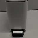 Cesun Small Bathroom Trash Can with Lid Soft Close, Step Pedal, 6 Liter / 1.6 Gallon Stainless Steel Slim Garbage Can for Bedroom, Diaper Waste Basket with Removable Inner Bucket (White)