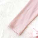 Girl's Long Sleeve Cropped T Shirts Square Neck Tee Slim Fitted Casual Basic Tops (Pink)