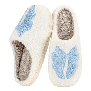 Aquavel Thora Women's House Slippers Cute Bow Indoor Men's Memory Foam Fur Shoes