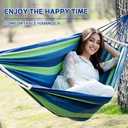 Durable Hammocks 660 Lbs Capacity, Camping Essentials Hiking Gear Accessories Max 2 X Tree Straps & Carabiners & Duckbilled Buckle & Thicker Rope & Portable Carrying Bag Included (Blue)