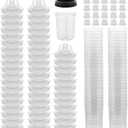 Master Paint System MPS Disposable Paint Spray Gun Cup Liners and Lid System, 50 Pack Mini Size 6 Ounce (180ml) Kit - 50 Cup Liners, 50 Lids with Strainer