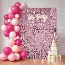 24 Pcs Pink Shimmer Wall Backdrop Panels for Party Decor- 4FT x 6FT Pink Sequin Wall Backdrop for Graduation Girls Women Birthday Home Decoration