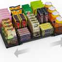 Expandable Snack Organizer, Adjustable Snack Container with 9 Compartments, Kitchen Countertop and Pantry Storage Tray for Tea Bags, Coffee Pods, Candy, and Cookies