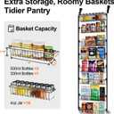 Delamu Over The Door Pantry Organizer, 8-Tier Pantry Door Organizers and Storage, Metal Hanging Spice Rack, Seasoning Organizer, Door Organizer for Home Kitchen Bathroom, Black