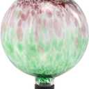 Gazing Ball 10 Inch Glass Reflective Garden Globe Outdoor Gazing Globe Sphere Yard Ornament for Garden Yard Home Outdoor Decoration Gift for Women (Green) (Brown)