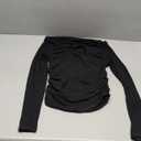 Darong Women's Casual Boat Neck Off Shoulder Long Sleeve Slim Fit Crop Top Going Out Shirts Y2K Tight T Shirts 9026 Black Medium