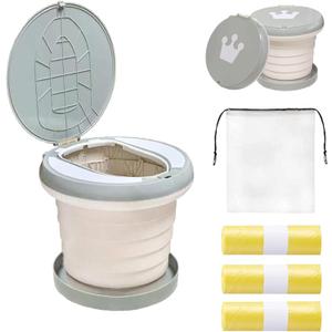 Travel Potty for Toddler, Portable and Foldable Toilet, Apply to Seat Emergency Toilet for Car, Camping, Outdoor, Indoor (grey, large) (Gray)