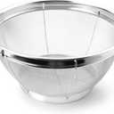 Fine Mesh Strainer for Kitchen, 4 Quart Stainless Steel Colander Bowl for Pasta, Rice, Fruit, Metal Net Baskets with Resting Base - Strain, Drain, Rinse