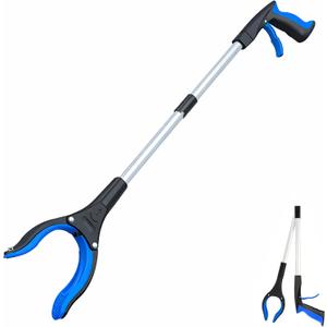 Grabber Reacher Tool - 32 Extra Long Foldable Gripper and Reaching Tool - Heavy Duty Pick Up Stick Grabbers for Seniors, Trash, Surgery Recovery Must Haves Gifts (Blue)