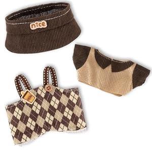 17cm Doll Clothes – Cute Outfit Set with Accessories for 17cm Dolls, Handmade Fashion for Dress-Up and Collectible Display (No Doll) Diamond Pattern Style