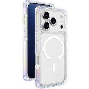 AMAZINGthing for iPhone 17 Pro Max [Omni Case], Designed for MagSafe Accessories, 10FT Drop Proof, Magnetic Phone Cover with Bumper Protection, Anti Yellowing, Transparent, Clear Rainbow