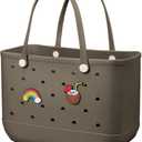 Beach Bag Rubber Tote Bag - Waterproof Travel Bag for Women Washable Tote Bag Handbag for Sports Beach Market Pool (X-Large, Olive Drab)
