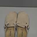 Xiakolaka Women's Suede Clogs Adjustable Buckle Slip on Footbed Home Clog Slippers (11, Beige)