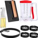 Griddle Breakfast Kit for Blackstone, 8 Piece Griddle Accessories Set, Include Pancake Batter Dispenser, Heavy Duty Bacon Press, Egg Rings, Large 8" Pancake Ring, Oil Sprayer