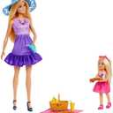 Barbie Family & Friends Dolls & Accessories Playset, Picnic-Themed Playset with Fashion & Small Dolls, Plus 9 Pieces Including Food