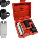 3pcs Oxygen Sensor Socket, Automotive O2 Oxygen Sensor Socket Set, Offset O2 Sensor Switch Removal Tool 7/8" (22mm) x 3/8" & 1/2" Drive