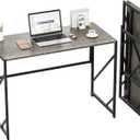 Elephance Folding Desk Writing Computer Desk for Home Office, No-Assembly Study Office Desk Foldable Table for Small Spaces (100x50x75cm,Black Oak)