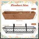 Wenqik 12 Set Window Deck Railing Planter Boxes with Coconut Liner 24" Balcony Railing Planter Metal Flower Box Hanging Decoration for Outdoor Fence Patio