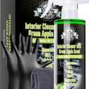 2 x Kingvo Interior Car Cleaner, Car Seat Cleaner Cleaning Kit Carpet Shiny Stuff Deep Cleans Rubber Floor Mat Truck,Green Apple Scent