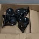 3 Inch Heavy Duty Casters Set of 4, Load 4400lbs, Locking Swivel Plate Industrial Casters with Double Ball Bearings, Low Gravity Center Castor Wheels for Furniture, Workbench, Equipment