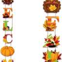 Sumind Thanksgiving Welcome Hanging Sign Autumn Harvest Hanging Sign Door Decor for Thanksgiving Autumn Party Decorations(2 Pieces)