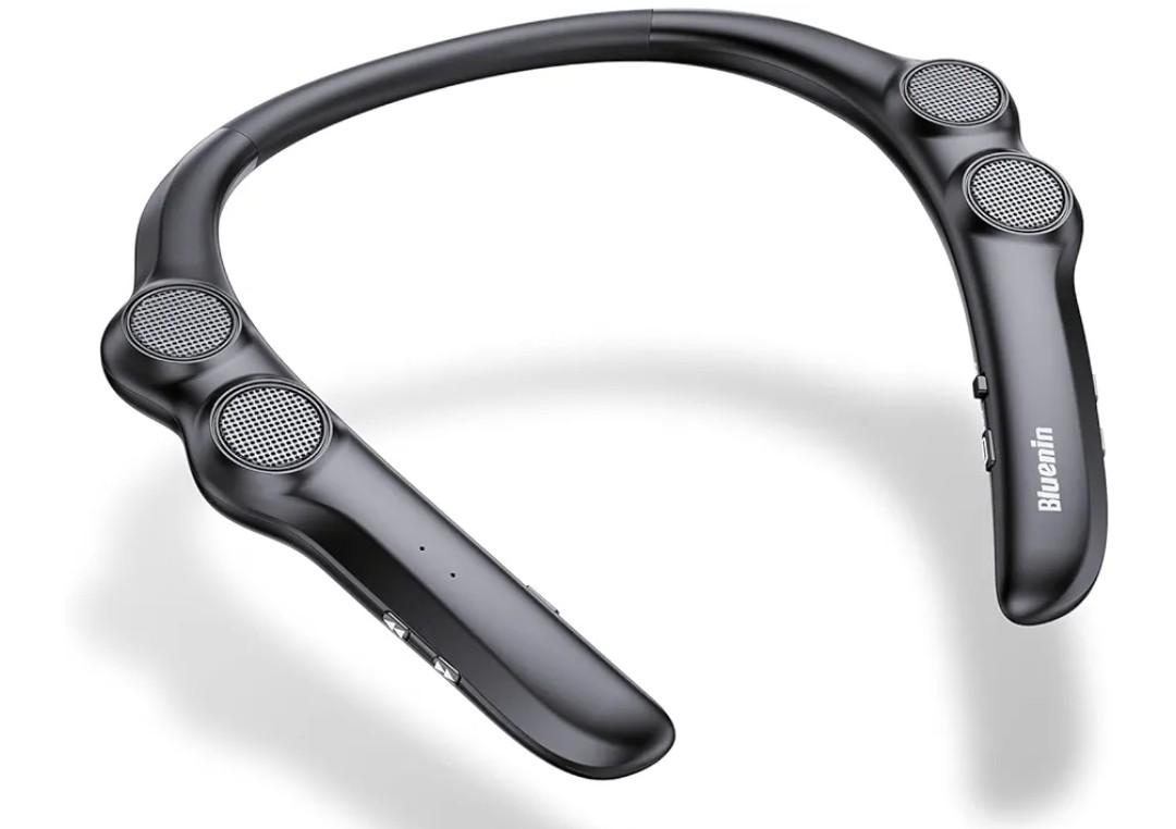 Gardway Neckband Bluetooth Speaker, Wireless Wearable Speaker w/lightest 78g Weight, High Fidelity 3D Stereo Sound, 12 Hrs Playtime, Portable Speakers w/Built-in Mic for Home, Office and Outdoors