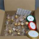 30 Pieces Christmas Booze Balls, Christmas Tree Hanging Ornaments Clear Plastic Fillable Bulbs Pendant Ball with Screw Caps and Ribbons for Christmas Home Party Decor (Silver)