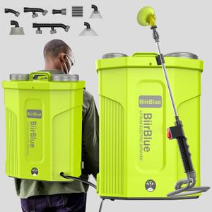 Battery Powered Backpack Sprayer 4.8 Gallon, Upgraded Electric Sprayer with Mix Funcation, 82 PSI Garden Yard Weed Sprayer with Steels Telescopic Wand, 9 Nozzles and Wide Mouth Lid