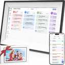 10.1 Inch Smart Family Digital Calendar with Touchscreen All-in-One Planner, Chore & Meal Chart, Syncs with Google/Outlook/iOS, WiFi Desk Organizer & Digital Photo Frame (Black)