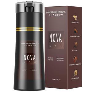 Hair Dye Shampoo 3 in 1, Natural Dye Shampoo for Men & Women for Grey Hairs Coverage (Dark Brown)
