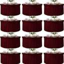 12 Pack Burgundy Round Spandex Tablecloth for 72 Inch Round Table, 132 Inch Stretch Fitted Tablecloth, Wrinkle-Free Table Cover with Skirt for Birthday, Wedding, Banquet, Party Decor, 72R Inch| 12 Pack