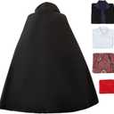 Red Hair Cosplay Costume Anime Uniform Shirt Cloak Halloween Outfits Full Set for Men (Small, Black)