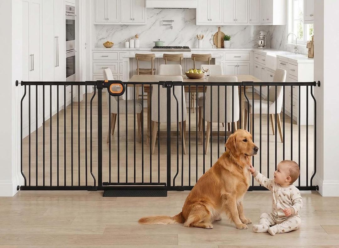 100-105 Inch Extra Wide Baby Gate for Stairs Doorways