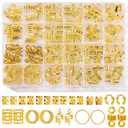 220Pcs Gold Hair Jewelry for Braids, 12 Styles Gold Hair Accessories Cuff for Braids and Dreadlocks, Adjustable Metal Rings Cuffs Clips for Dreadlock Accessory Jewelry Decorations