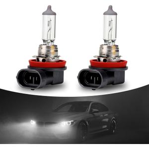 2 PCS Car Halogen Fog Light Bulb, 12V 55W Waterproof Glass Vehicle Spotlights Replacements, Universal Automotive High Beam Lighting Accessories for Truck SUV Car (Warm White Light #H11)