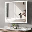 40"x32" Medicine Cabinet Mirror, LED Lighted Medicine Cabinet with Electrical OutletUSB, Anti-Fog, 3 Colors Temperature Stepless Dimmable, Aluminum Cabinet for Storage and Mordern Decor