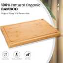 Hiware Extra Large Bamboo Cutting Board for Kitchen, Heavy Duty Wood Cutting Board with Juice Groove, 100% Organic Bamboo, Pre Oiled, 18" x 12"
