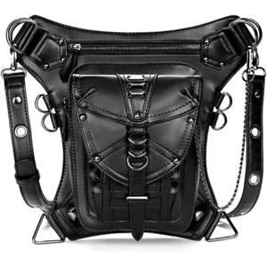 Waterproof Waist Bag Tactical Drop Leg Bag Outdoor Bike Cycling Hiking Fanny Pack Hip/Thigh Bag Pouch Shoulder Crossbody Bag Black