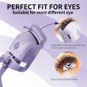 Heated Eyelash Curler, Fast 5s Heat up, 24 Hours Long Lasting, Rechargeable Electric Lash Curler, Temperature Control, Safe Anti-Burn Eye Lash Curler, Quick Natural Curling Lashes (Purple-1)
