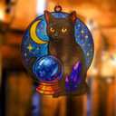 3 x Back cat Gifts, cat Christmas Ornament, White Elephant Gifts, Cat Theme Gift, Cats Lover Gift, Christmas Ornament 2025, Suncatcher Effect Stained Glass Window Hanging, car Hanging Accessories