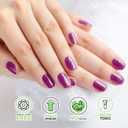 10 x MOOYIYAN Semi Cured Gel Nail Strips|Works with Any UV/LED Lamps|20 Pcs Gel Nail Stickers|Long-Lasting Two Weeks and Easy to Apply & Remove|Purple
