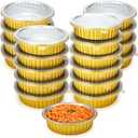 Zhehao 20 Pcs Aluminum Foil Pans with Lids 2x Thicker Heavy Duty Foil Disposable Baking Pans Cookware Tin Food Containers for Cake Pie Cooking Oven(31 Oz,Gold)