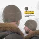 2SBR 2SABERS Warm Outdoor Winter Fleece Beanie with Patch Panel  Skull Watch Cap Hat Olive Green (M)