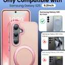 HuwaiH Magnetic Stand for Samsung Galaxy S25 Case, Military-Grade Protection, Anti-Fingerprint Anti-Scratch Translucent Matte Phone case for Samsung Galaxy S25(Pink)