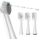 Replacement Brush Heads for Waterpik Sonic Fusion 2.0 - Flossing Toothbrush Head for Water pik with Color-Coded Rings & Hygienic Caps - 3 Pack White Soft Bristles - Compact Size