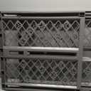 MYPET Paws Portable Pet Gate: 26-40" Wide Expandable, Pressure Mounted No Tools Needed, Durable Dog Gate for Doorways, Made in USA, 23" Tall, Fieldstone Gray