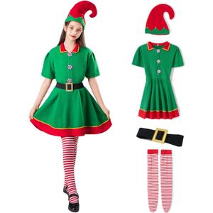 Kephay Christmas Elf Costume for Toddler Baby Boys Girls Santa Costume Outfit Xmas Clothes Top +Pants + Hat Cosplay Outfit (2-3 Years)