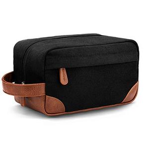 Vorspack Travel Toiletry Bag - Hanging Toiletry Bag for Men Water Resistant Canvas Shaving Bag with Large Capacity for Travel - Black